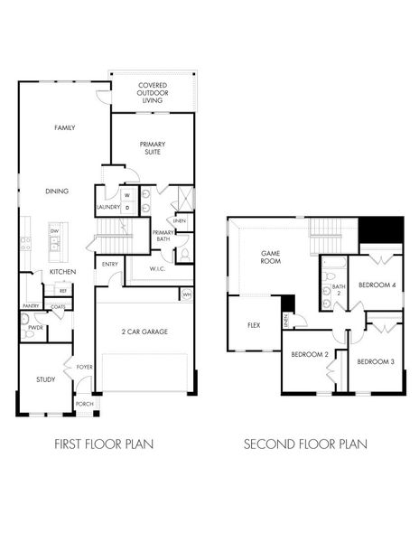 2D floor plan layout of this home in Travena - Reserve Collection, Georgetown, TX (Image 2). 2D floor plan layout of this home in Travena - Reserve Collection, Georgetown, TX (Image 2).