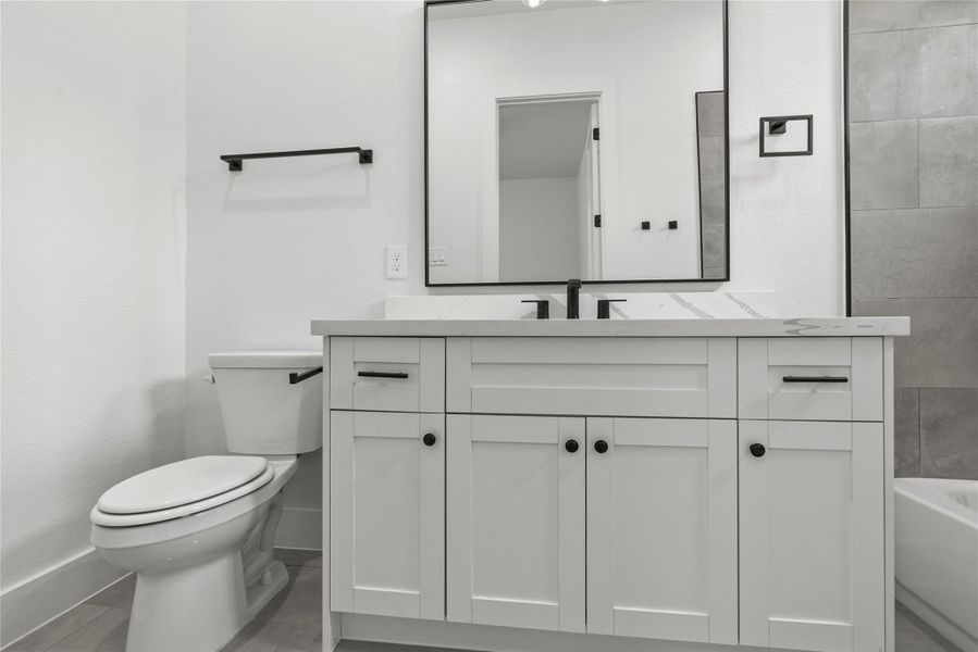 Sleek vanity in the secondary bedroom Sleek vanity in the secondary bedroom