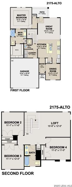 2D floor plan layout of this home in Hunter's Ranch, San Antonio, TX (Image 3).