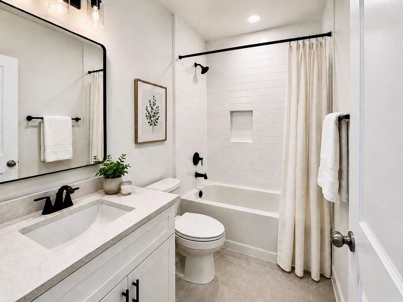 This second upstairs secondary bedroom offers a comfortable layout with natural light, a nice-sized closet, and room for a full bedroom furniture setup. The clean layout and efficient use of space add everyday functionality to the second floor. * Photo rendering shown as home is currently under construction | Final appearance may vary *