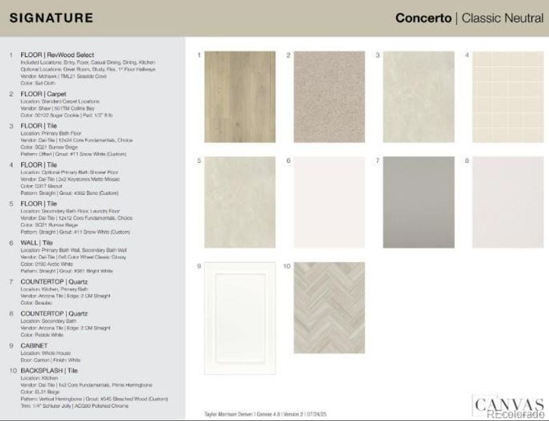 Design Selections.  Home is under construction and selections are subject to change.