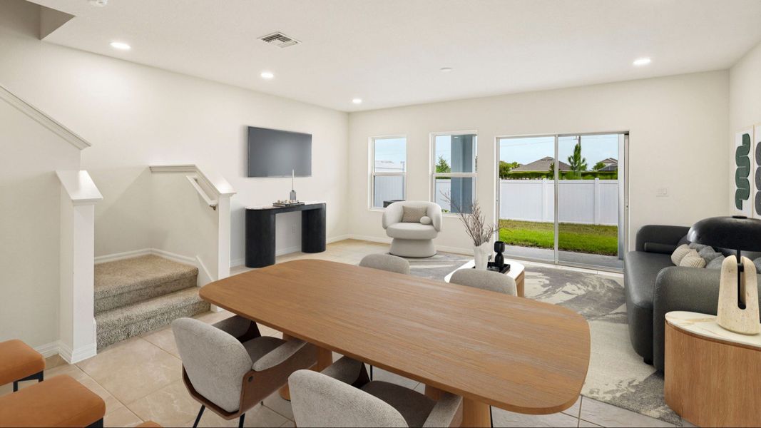 The Virtually Staged  Living and Dining Room