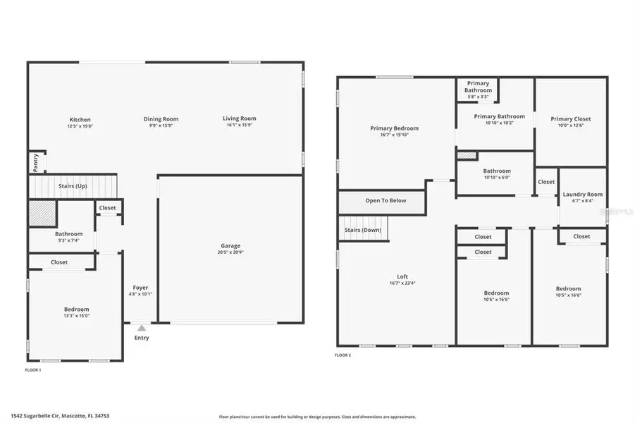 2D floor plan layout of this home in Seasons at The Grove, Mascotte, FL (Image 5).