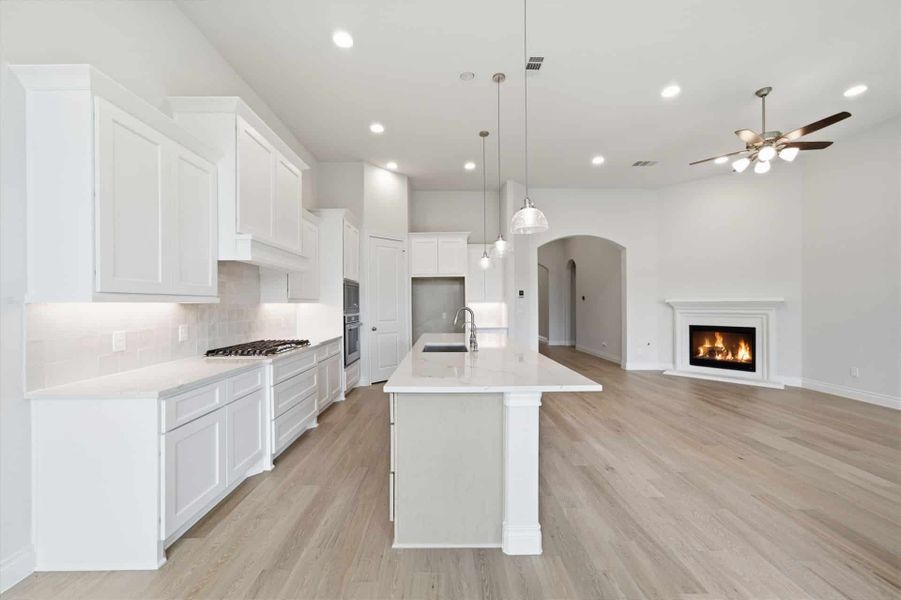 Furnished interior view inside a new home in Bridgeland 50′, Cypress (Image 7).