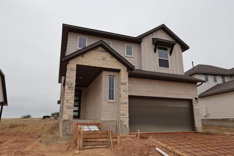 In-progress construction of a new home in Terrace Collection At Turner's Crossing, Buda, TX (Image 11).