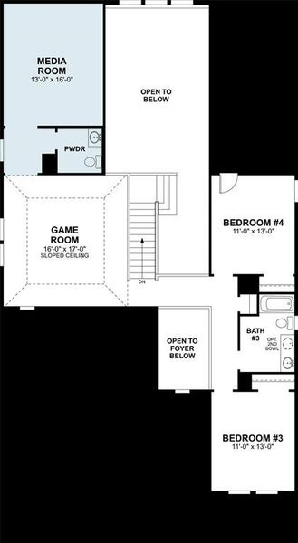 2D floor plan layout of this home in Lilyana, Celina, TX (Image 2).