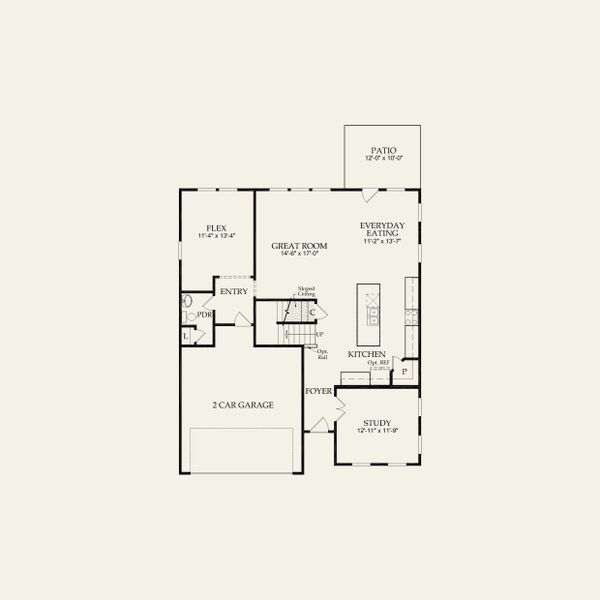 2D floor plan layout for the Marshall by Pulte Homes in The Retreat at Carolina Ridge, Harrisburg, NC (Image 26).