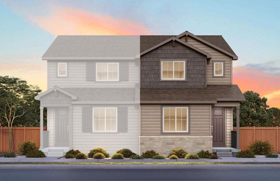 Representative exterior photo of a completed home built from the Capella by Pulte Homes in Sky Ranch, Aurora, CO (Image 8).