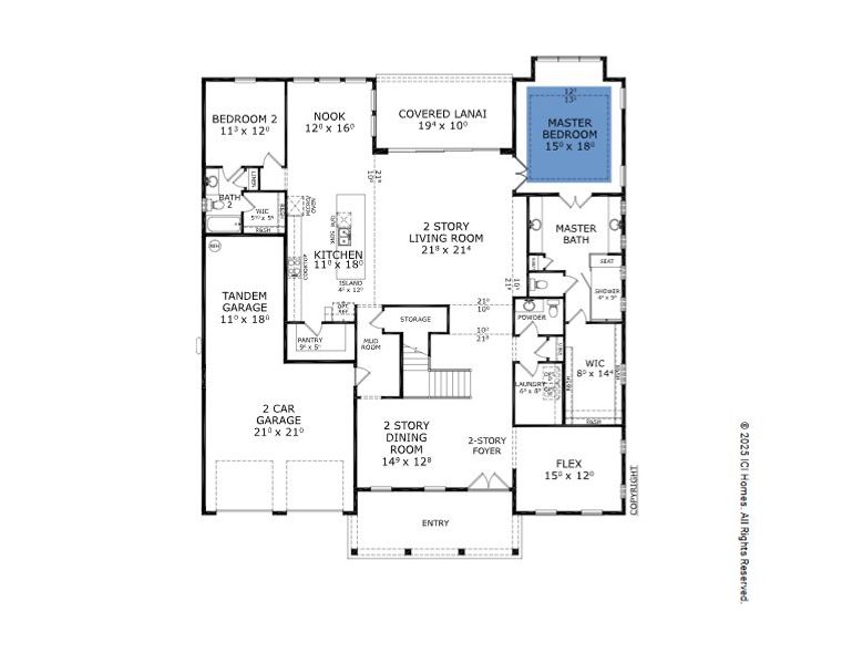 2D floor plan layout for the Aspen - Pinnacle Series | 80' Wide Lots by ICI Homes in Courtney Grove, St. Augustine, FL (Image 3).