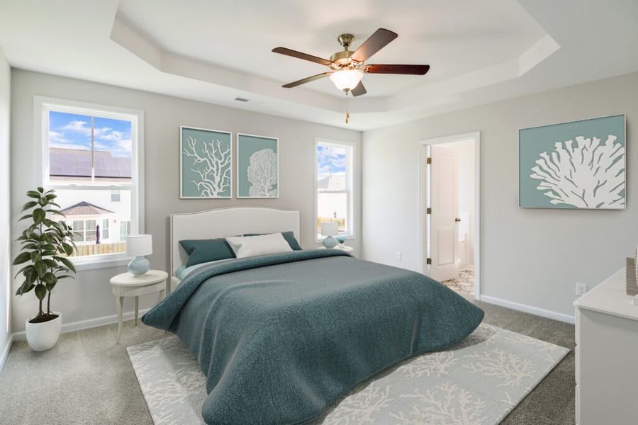 Representative furnished interior of a home built from the Naples by Stevens Fine Homes in River Tide Farms, Bolivia (Image 19).