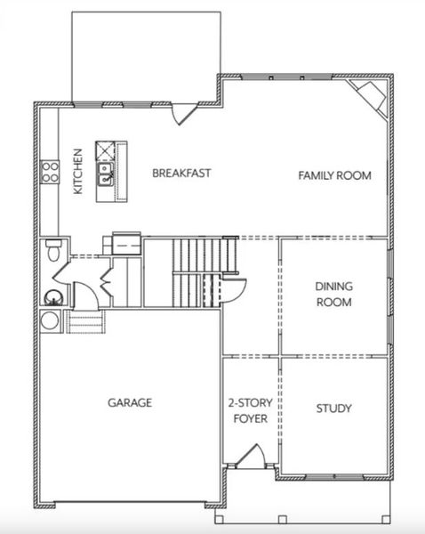 2D floor plan layout of this home in Hellen Valley, Braselton, GA (Image 2).