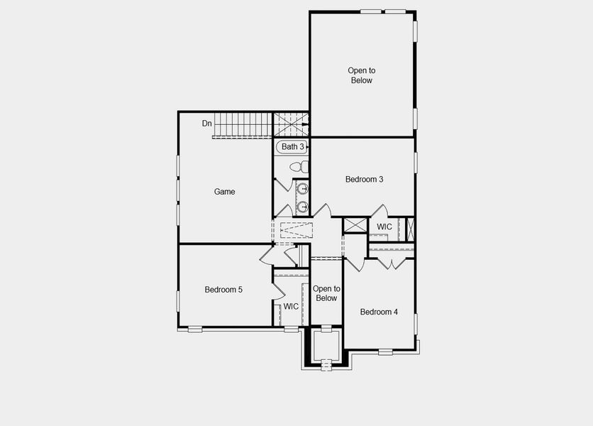 2D floor plan layout for the Camelia by Taylor Morrison in Turners Crossing, Austin, TX (Image 3).