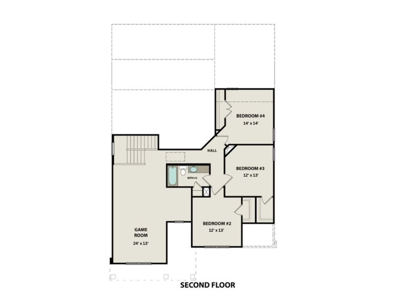 2D floor plan layout for the The Ridgeport C by Davidson Homes LLC in Woods Crossing, Gallatin, TN (Image 5).