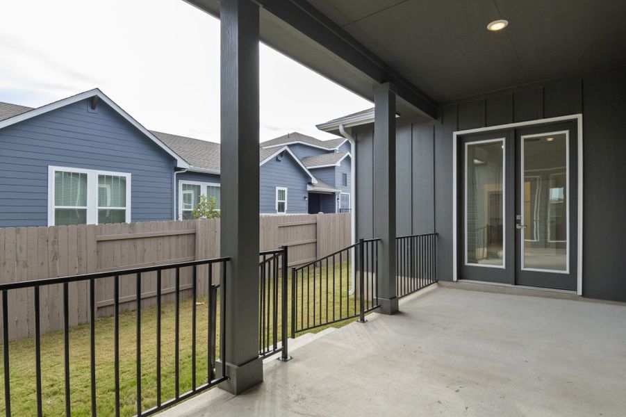 Exterior details and patio area of a home in Easton Park, Austin (Image 3).