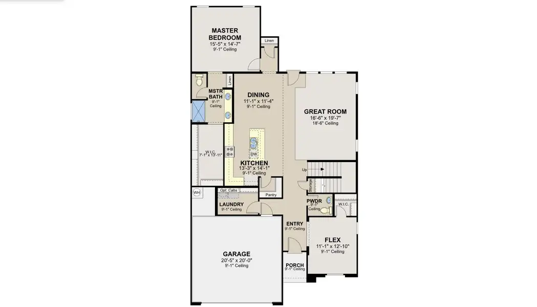 2D floor plan layout for the Poinsettia by Hakes Brothers in Veranda Signature, San Antonio, TX (Image 5).