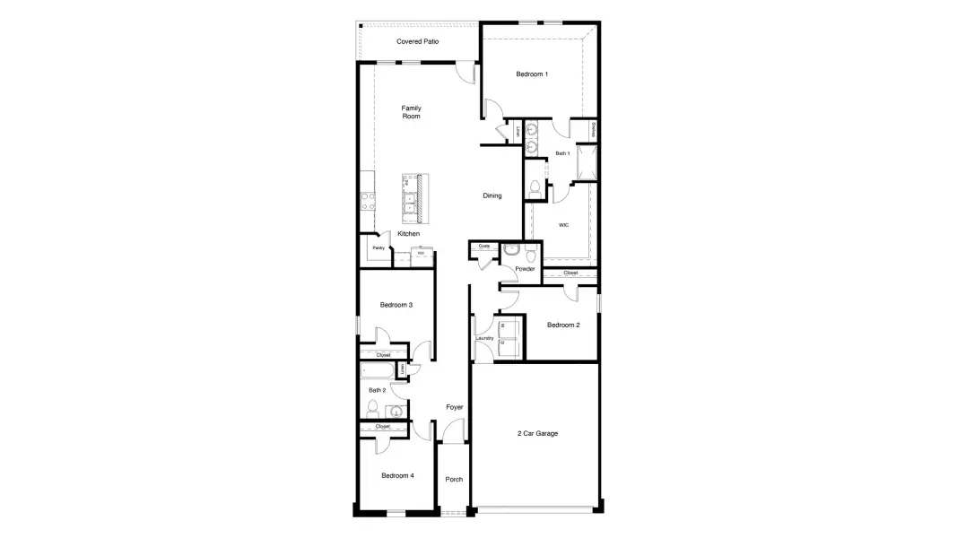 2D floor plan layout for the Harris by D.R. Horton in Hickory Grove, Krum, TX (Image 3). 2D floor plan layout for the Harris by D.R. Horton in Hickory Grove, Krum, TX (Image 3).