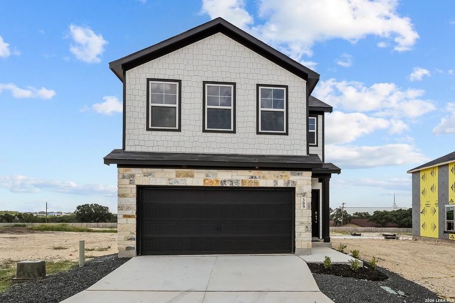 Front exterior of a new home in Meadows at Oak Creek, San Antonio, TX, highlighting curb appeal (Image 20). Front exterior of a new home in Meadows at Oak Creek, San Antonio, TX, highlighting curb appeal (Image 20).