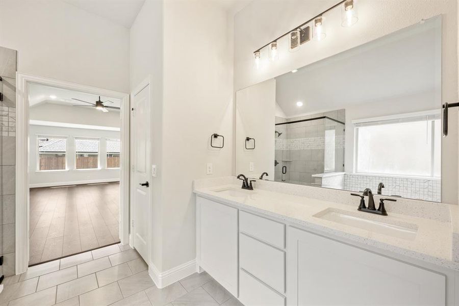 Furnished interior view inside a new home in Homestead at Daniel Farms, DeSoto (Image 9).