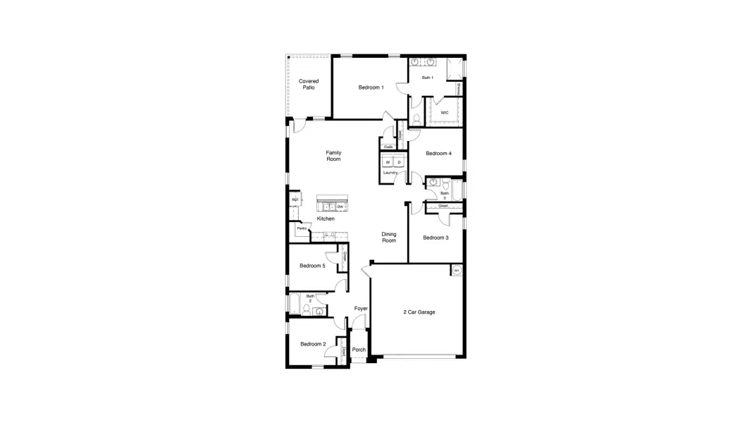 2D floor plan layout of this home in Homestead at Parks Bell Ranch, Odessa, TX (Image 4).