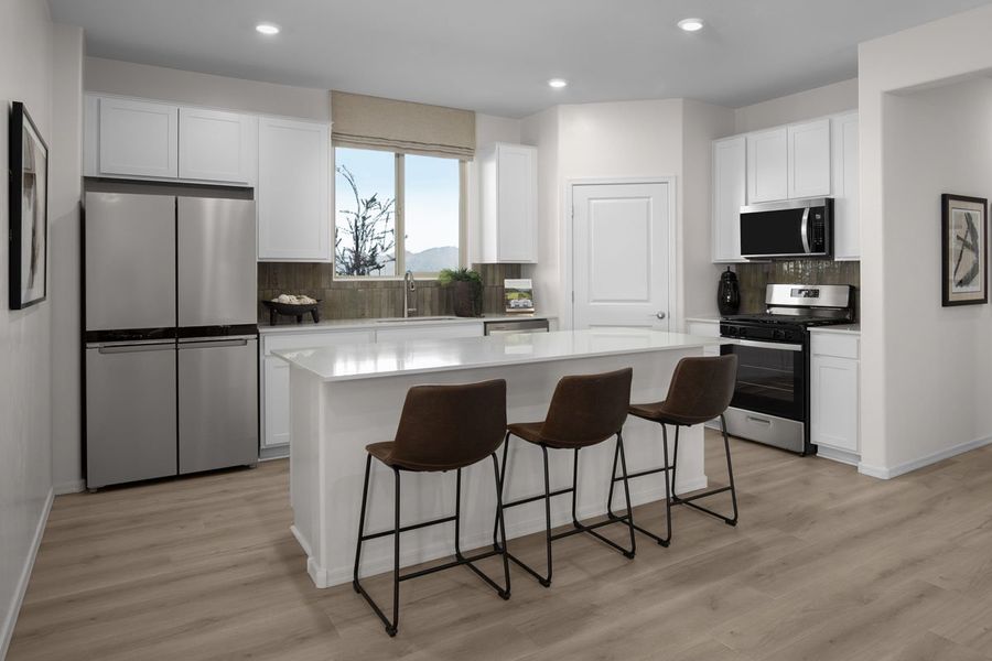 Representative furnished interior of a home built from the 1465 Modeled by KB Home in Mirador Ridge Blossom, Tucson (Image 5).