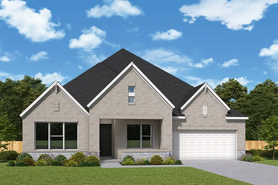 Representative exterior photo of a completed home built from the The Jacksboro by David Weekley Homes in The Woodlands Hills 60’, Willis, TX (Image 2).