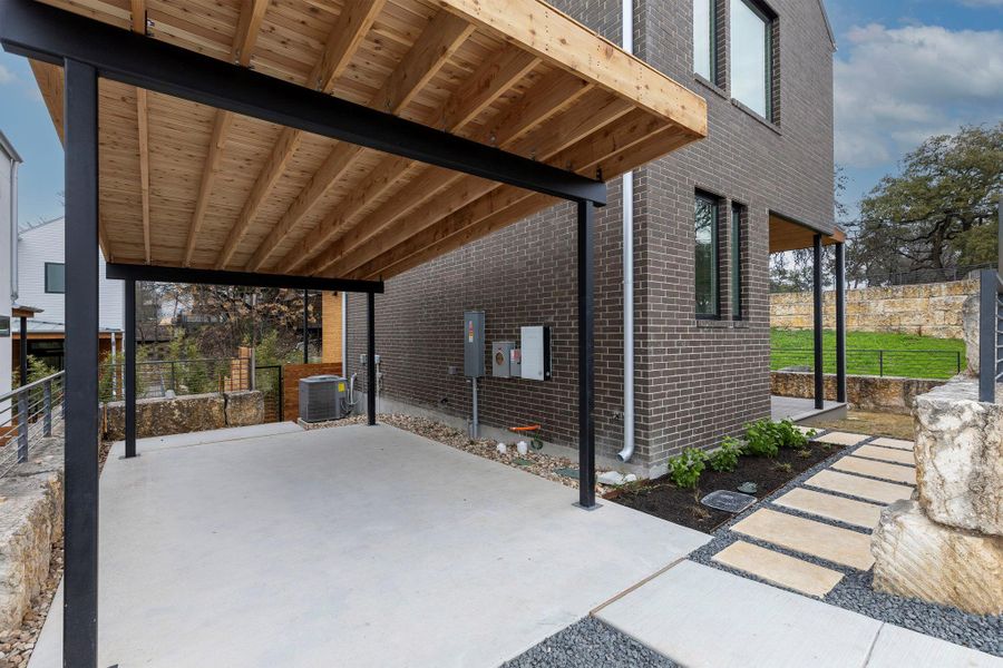 View of patio / terrace featuring fence and central AC unit