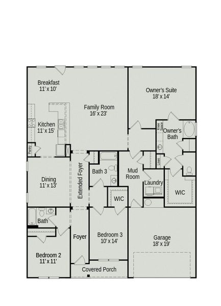 Avery floorplan - (Ranch plan)