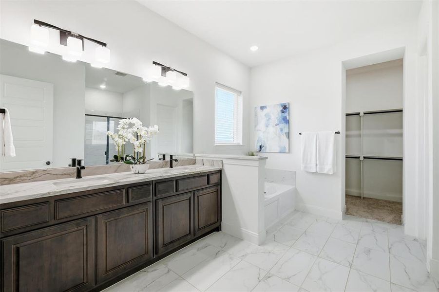 Furnished interior view inside a new home in Pecan Square - Gardens, Northlake (Image 19). Furnished interior view inside a new home in Pecan Square - Gardens, Northlake (Image 19).