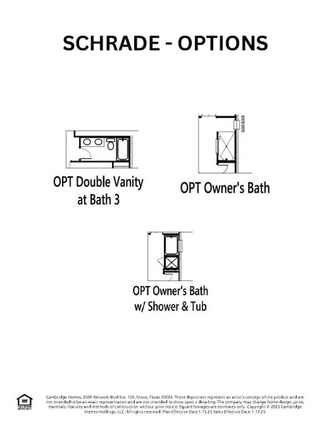 2D floor plan layout for the Schrade by Cambridge Homes in Lake Park, Rowlett, TX (Image 6).