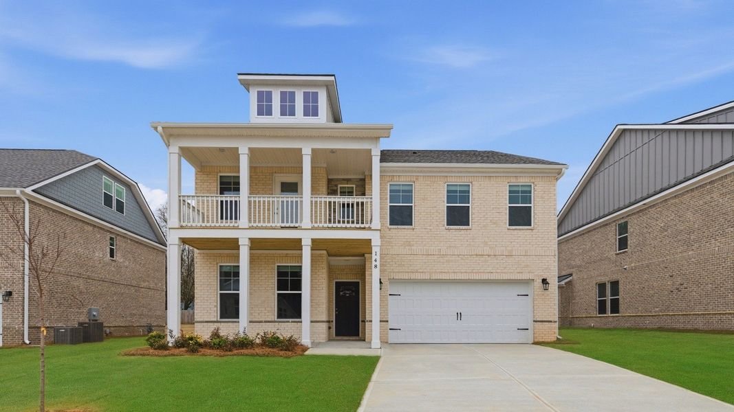 Representative exterior photo of a completed home built from the Wagener by DRB Homes in Bowers Farm, McDonough, GA (Image 22).