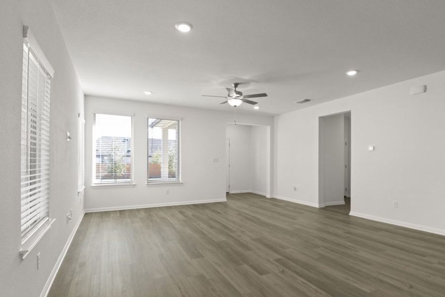 Representative unfurnished interior of a home built from the Sergio by Pacesetter Homes in Crosswinds, Kyle (Image 20). Representative unfurnished interior of a home built from the Sergio by Pacesetter Homes in Crosswinds, Kyle (Image 20).
