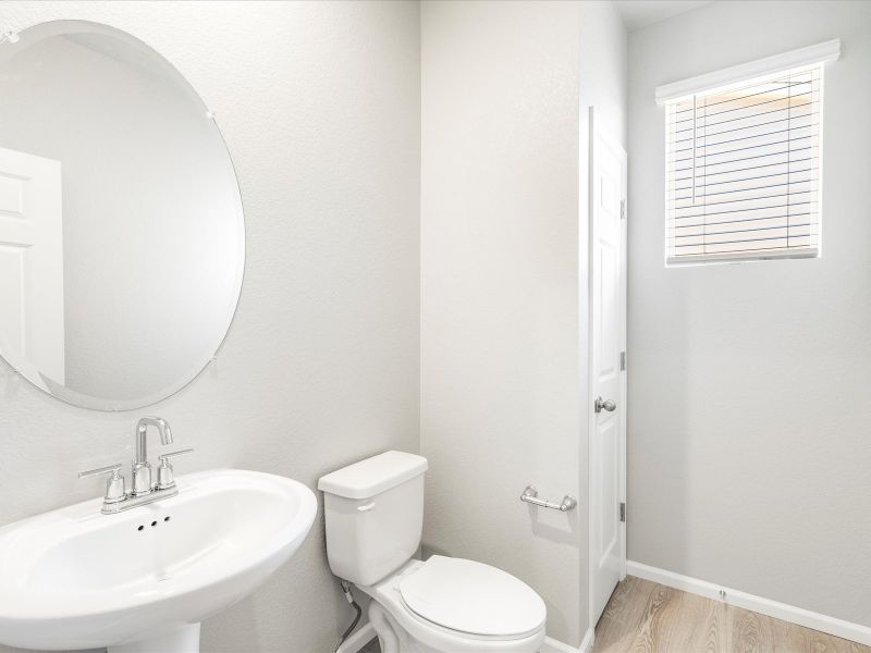 Secondary bathroom in the Wateron floorplan at a Meritage Homes community in Brighton, CO.