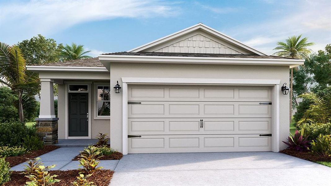 Front exterior of a new home in Twisted Oaks, Wildwood, FL, highlighting curb appeal (Image 1). Front exterior of a new home in Twisted Oaks, Wildwood, FL, highlighting curb appeal (Image 1).