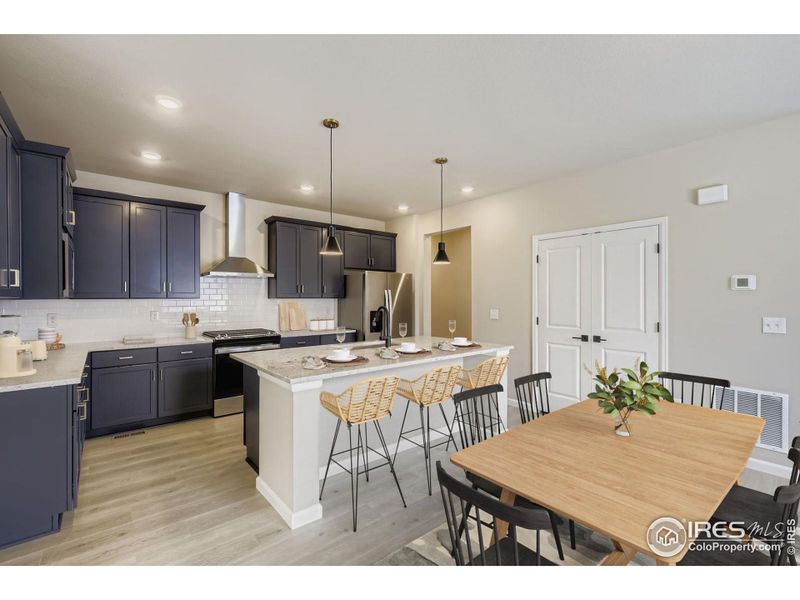 Striking chef's kitchen with sleek granite countertops