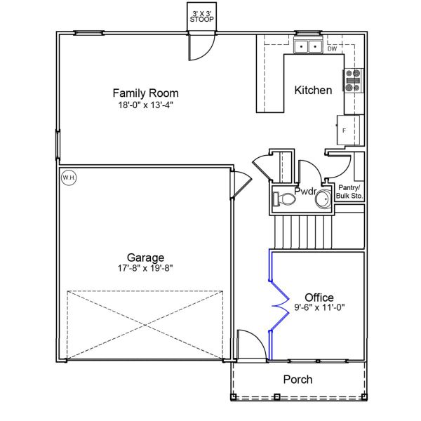 2D floor plan layout of this home in Bell West, Kernersville, NC (Image 2).