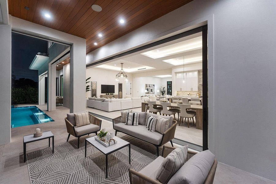 Evening indoor/outdoor living Evening indoor/outdoor living