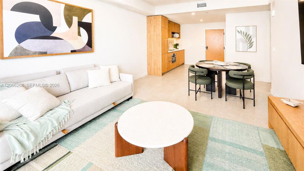 Furnished interior view inside a new home in , Miami (Image 10).