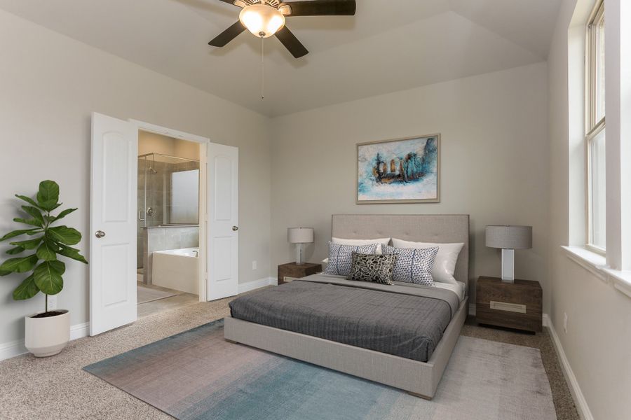 Representative furnished interior of a home built from the Cascade by Beazer Homes in Laurel Landing: Landmark Collection, Alvin (Image 7). Representative furnished interior of a home built from the Cascade by Beazer Homes in Laurel Landing: Landmark Collection, Alvin (Image 7).