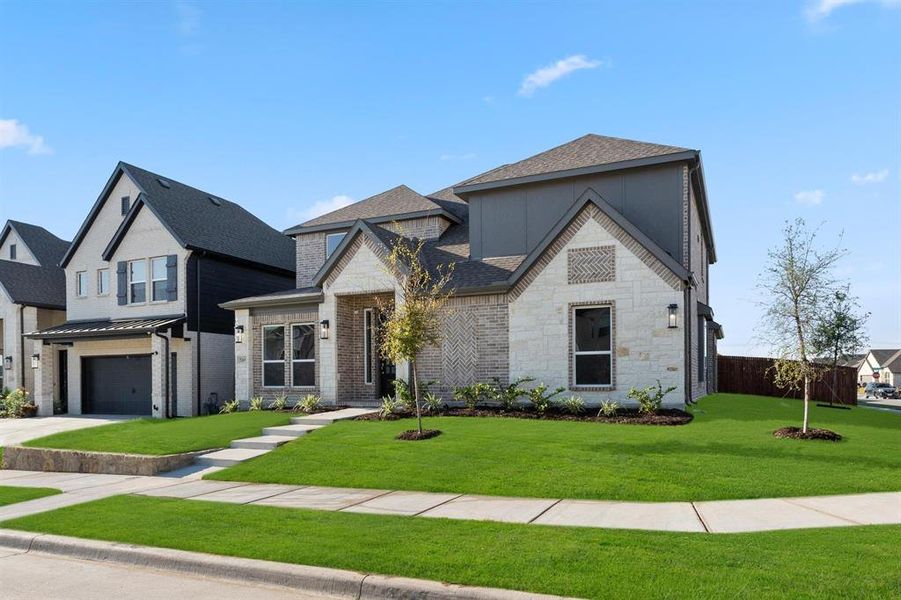 Front exterior of a new home in Marine Creek Ranch, Fort Worth, TX, highlighting curb appeal (Image 21).