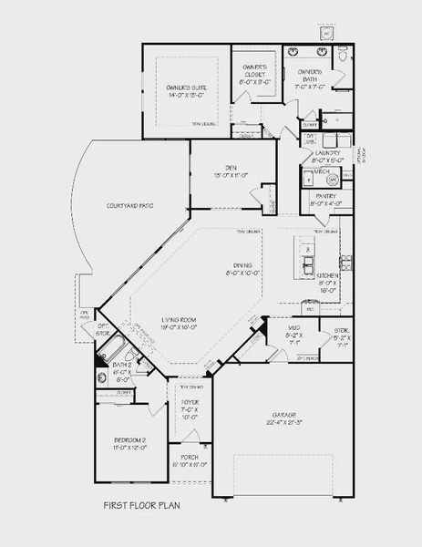 2D floor plan layout of this home in Courtyards by Carrell, Ocean Isle Beach, NC (Image 6). 2D floor plan layout of this home in Courtyards by Carrell, Ocean Isle Beach, NC (Image 6).
