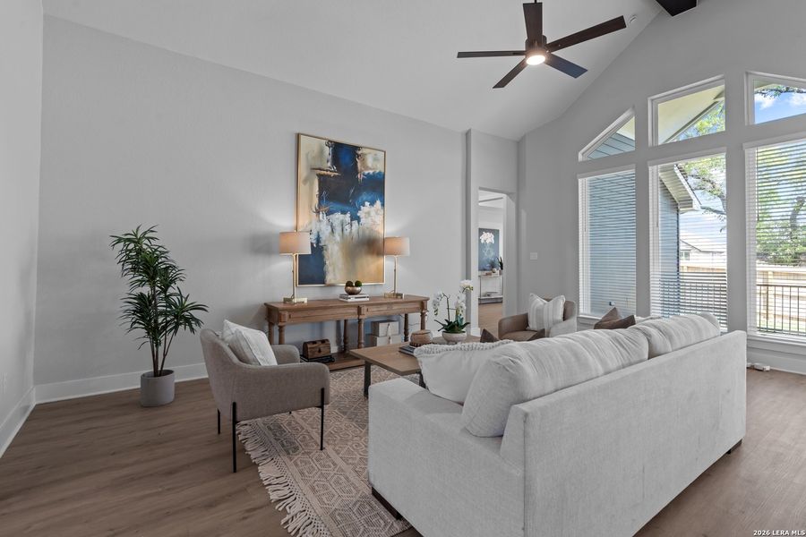 Furnished interior view inside a new home in The Reserve at Potranco Oaks, Castroville (Image 13). Furnished interior view inside a new home in The Reserve at Potranco Oaks, Castroville (Image 13).