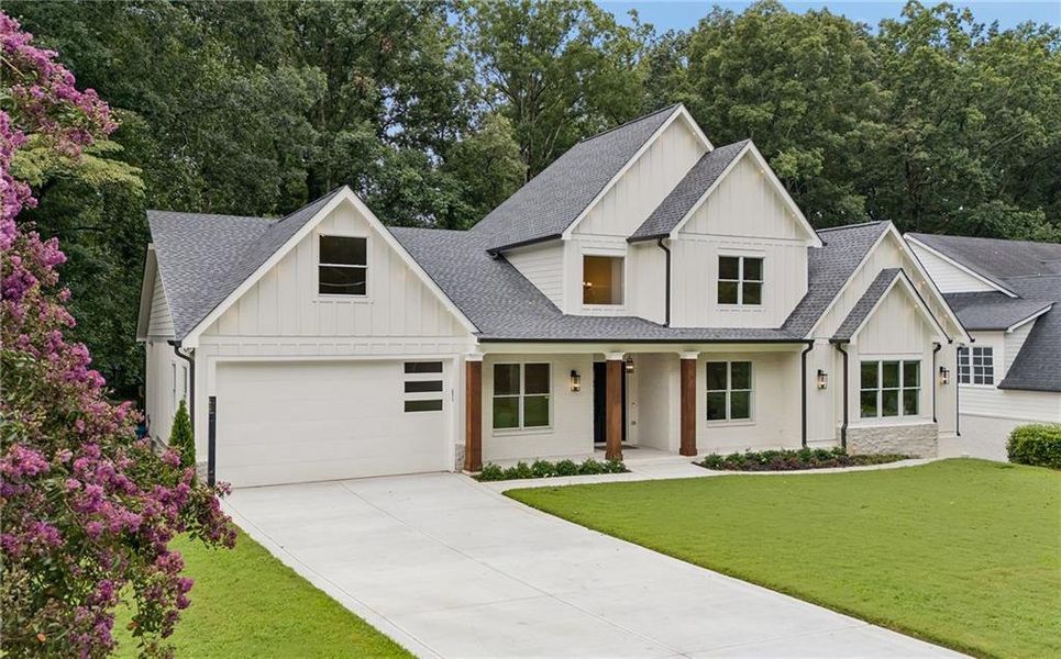 Front exterior of a new home in , Atlanta, GA, highlighting curb appeal (Image 37).