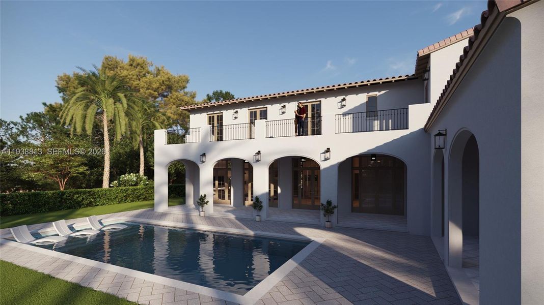 Exterior details and patio area of a home in , Coral Gables (Image 3). Exterior details and patio area of a home in , Coral Gables (Image 3).
