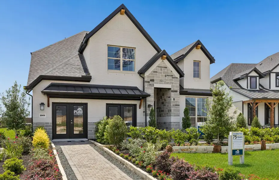 Front exterior of a new home in Katy Court, Katy, TX, highlighting curb appeal (Image 1). Front exterior of a new home in Katy Court, Katy, TX, highlighting curb appeal (Image 1).