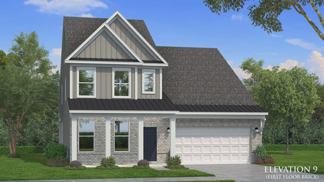 Representative exterior photo of a completed home built from the Ansley by DRB Homes in Weavers Pointe, Zebulon, NC (Image 34).