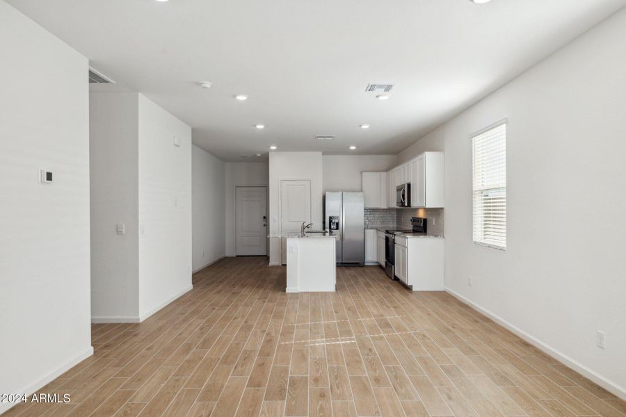 great room to kitchen