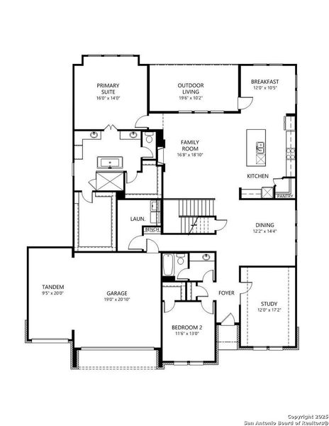2D floor plan layout of this home in Legacy at Lake Dunlap, New Braunfels, TX (Image 4). 2D floor plan layout of this home in Legacy at Lake Dunlap, New Braunfels, TX (Image 4).
