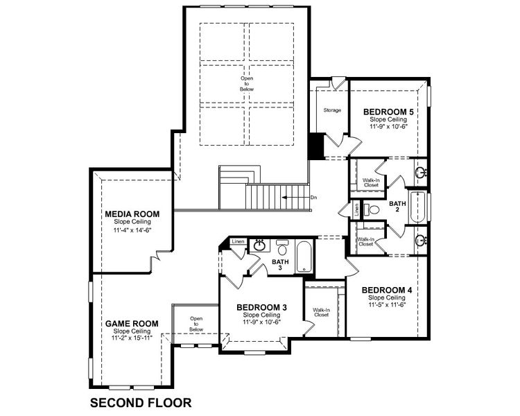 2D floor plan layout for the Northcliffe by Beazer Homes in Ellwood, Iowa Colony, TX (Image 4).