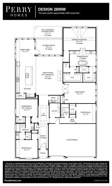 2D floor plan layout of this home in Myrtle Creek, Waxahachie, TX (Image 3).