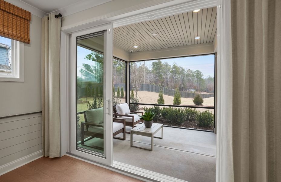 Exterior details and patio area of a home in Elmbrook, Indian Trail (Image 26).